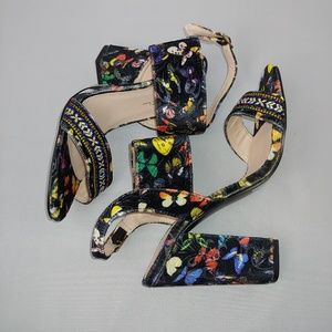 NWT Beautiful Black Tribal Butterfly Heels